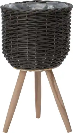 Intratuin Intratuin bloempot op poten Esha grijs D 25 H 44 cm aanbieding