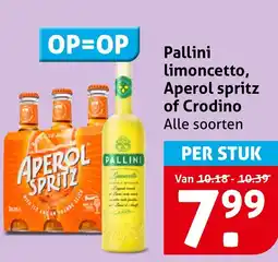 Hoogvliet Pallini limoncetto, Aperol spritz of Crodino aanbieding