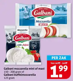 Hoogvliet Galbani mozzarella mini of maxi of Galbani Galbani buffelmozzarella aanbieding