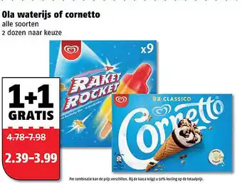 Poiesz Ola waterijs of cornetto aanbieding