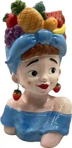 Intratuin Intratuin bloempot Auke blauw 17 x 15 x 29 cm aanbieding