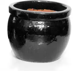 Intratuin Mega Collections bloempot Delta zwart D 28 H 24 cm aanbieding