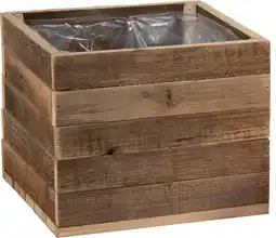 Intratuin Mega Collections plantenbak Raf bruin 16 x 16 x 15 cm aanbieding