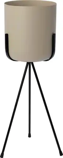 Intratuin Intratuin bloempot op poten Alfie beige / zwart D 23 H 68 cm aanbieding