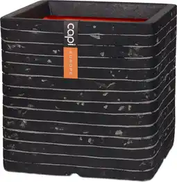 Intratuin Capi Nature bak vierkant row 40 x 40 x 40 cm zwart grijs aanbieding