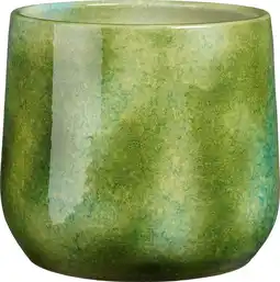 Intratuin Mica Decorations bloempot Hugo groen D 28 H 25 cm aanbieding