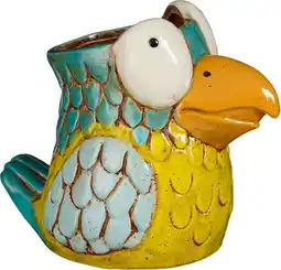 Intratuin Mica Decorations bloempot Rio papegaai geel 19,5 x 13 x 16 cm aanbieding