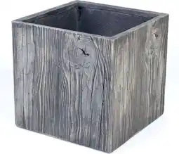Intratuin Bak kubus Wood 37 x 37 x 35 cm grafiet aanbieding