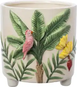 Intratuin Intratuin bloempot Raval crème 19 x 16,8 x 18 cm aanbieding