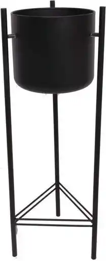 Intratuin Intratuin bloempot Olly op poten zwart D 28 H 81 cm aanbieding