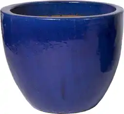 Intratuin Mega Collections bloempot Egg blauw D 23 H 18 cm aanbieding