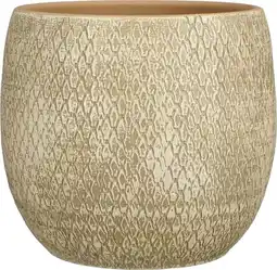 Intratuin Mica Decorations bloempot Madeira crème D 28 H 28 cm aanbieding