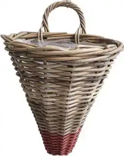 Intratuin Van der Leeden muur bloempot Marie naturel / rood 30 x 26 x 37 cm aanbieding