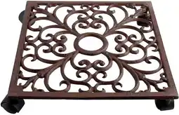 Intratuin Esschert Design plantentrolley Esschert's Garden bruin 28,1 x 28,1 x 6,5 cm aanbieding