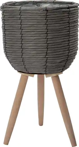 Intratuin Intratuin plantenmand op poten Shaniel grijs D 30 H 60 cm aanbieding