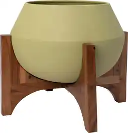 Intratuin Intratuin bloempot op poten Ambre groen D 44 H 40 cm aanbieding