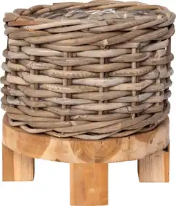 Intratuin Intratuin plantenmand op voet Kobo naturel D 28 H 28 cm aanbieding