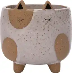 Intratuin Intratuin bloempot op poten Hond bruin / wit D 10,5 H 10,4 cm aanbieding