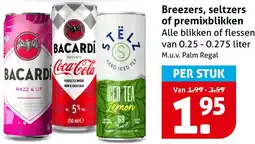 Hoogvliet Breezers, seltzers of premixblikken aanbieding