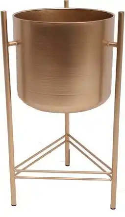 Intratuin Intratuin bloempot op poten goud D 28 H 51 cm aanbieding