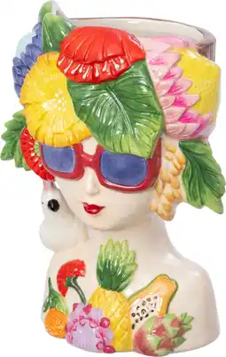 Intratuin Intratuin bloempot Flora Zaragoza beige 12 x 8,8 x 17 cm aanbieding