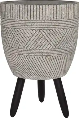 Intratuin Intratuin bloempot op poten Seb grijs D 37,5 H 52,5 cm aanbieding