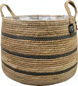 Intratuin TS plantenmand Isla naturel / zwart D 35 H 27 cm aanbieding