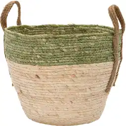 Intratuin Intratuin plantenmand Liv groen / naturel D 38 H 33 cm aanbieding