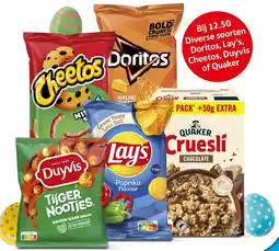 Hoogvliet Doritos, Lay's, Cheetos, Duyvis of Quaker aanbieding
