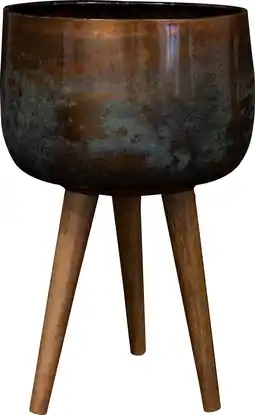 Intratuin TS bloempot op poten Jolien blauw D 32 H 49 cm aanbieding