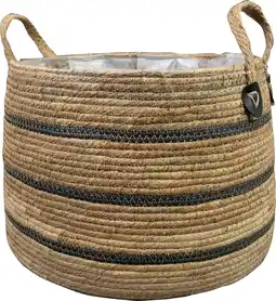 Intratuin TS plantenmand Isla naturel / zwart D 42 H 30 cm aanbieding