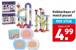 Hoogvliet Knikkerbaan of match puzzel aanbieding