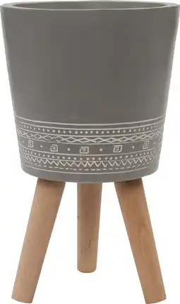Intratuin Intratuin bloempot op poten Bregje grijs D 40 H 63 cm aanbieding