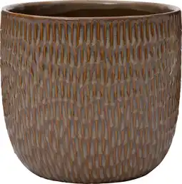 Intratuin Intratuin bloempot Asja bruin / crème D 21 H 19 cm aanbieding