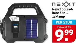 Hoogvliet Nexxt oplaadbare 3 in 1 zaklamp aanbieding