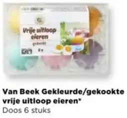 PLUS Van Beek Gekleurde/gekookte vrije uitloop eieren aanbieding
