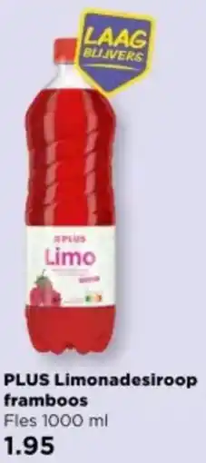 PLUS PLUS Limonadesiroop framboos aanbieding