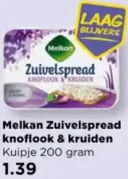 PLUS Melkan Zuivelspread knoflook & kruiden aanbieding