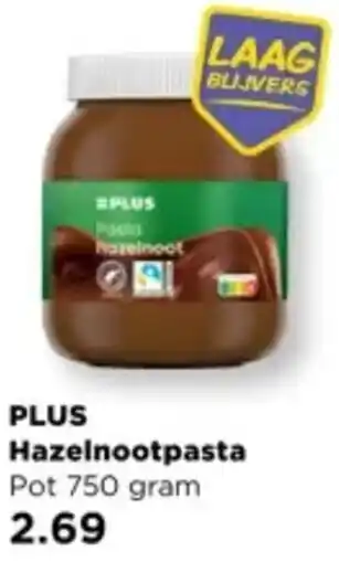 PLUS PLUS Hazelnootpasta aanbieding