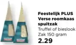 PLUS Feestelijk PLUS Verse roomkaas spuitzak aanbieding