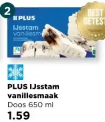 PLUS PLUS IJsstam vanillesmaak aanbieding