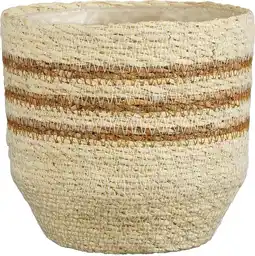 Intratuin Mica Decorations plantenmand Lena naturel / oranje D 16 H 16 cm aanbieding