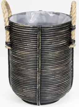 Intratuin Van der Leeden opbergmand zwart D 35 H 40 cm aanbieding