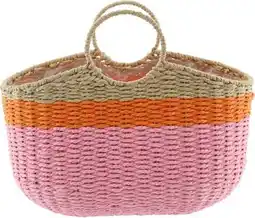 Intratuin Van der Leeden plantenmand Mia roze 38 x 14 x 33 cm aanbieding