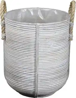 Intratuin Van der Leeden opbergmand wit D 40 H 45 cm aanbieding