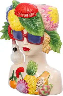 Intratuin Intratuin bloempot Flora Zaragoza beige 16 x 23,7 x 33 cm aanbieding