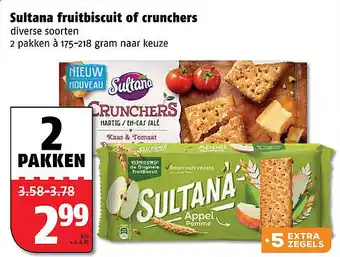 Poiesz Sultana fruitbiscuit of crunchers aanbieding