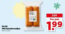 PLUS Plus Worstenbroodjes aanbieding