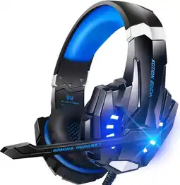 Bol.com KOTION EACH G9000 Gaming Headset - PS4, laptops - Zwart/Blauw aanbieding