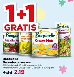 PLUS Bonduelle Groenteconserven en Mini's aanbieding
